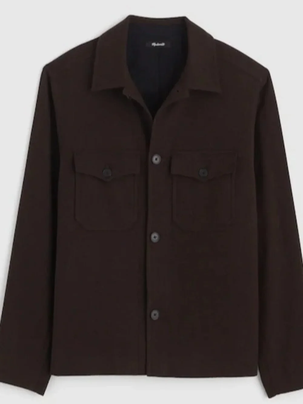 Madewell Mens Patch-Pocket Shirt-Jacket~Size XL~Chocolate Wool Blend NWT L4 14